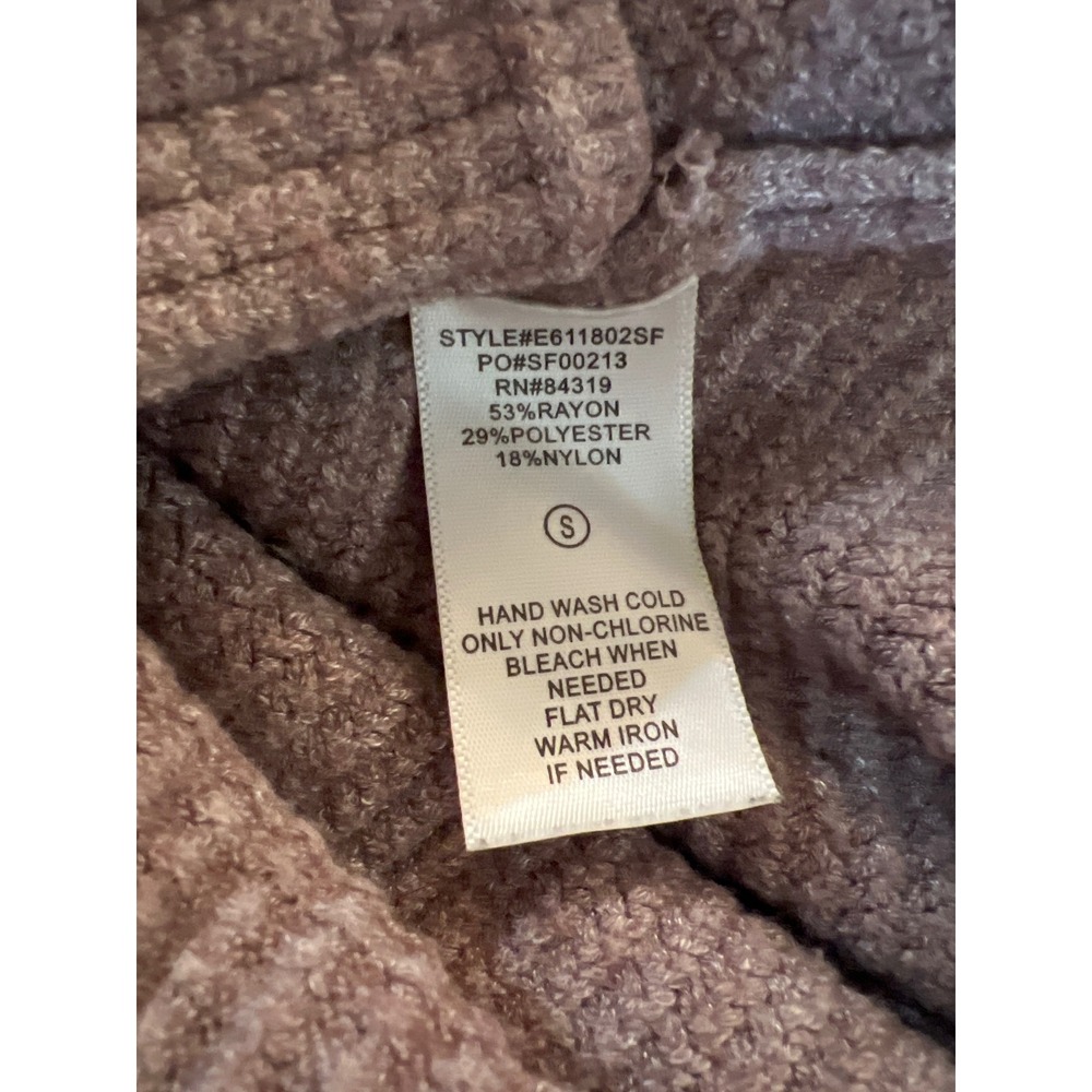 Evolution by Cyrus Light‎ Mauve Ribbed Knit Textured Sweater Size S - Picture 3 of 4